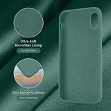 Cordking iPhone Xs Max Case, Silicone Ultra Slim Shockproof Protective Phone Case with [Soft Anti-Scratch Microfiber Lining], 6.5 inch, Midnight Green