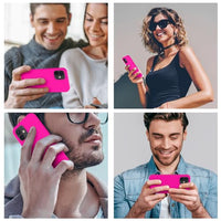 Cordking Designed for iPhone 12 Case, Designed for iPhone 12 Pro Case, Silicone Shockproof Phone Case with [Soft Anti-Scratch Microfiber Lining] 6.1 inch, Hot Pink