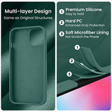 Cordking Designed for iPhone 14 Case, Silicone Phone Case with [2 Screen Protectors] + [2 Camera Lens Protectors] and Soft Anti-Scratch Microfiber Lining Inside, 6.1 inch, Midnight Green