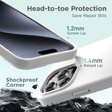 Cordking Designed for iPhone 15 Pro Max Case, Silicone Ultra Slim Shockproof iPhone 15 ProMax Case with [Soft Anti-Scratch Microfiber Lining], 6.7 inch, White