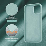 Cordking Designed for iPhone 12 Case, Designed for iPhone 12 Pro Case, Silicone Shockproof Phone Case with [Soft Anti-Scratch Microfiber Lining] 6.1 inch, Mint Green