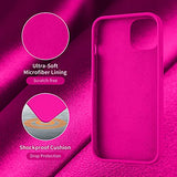 Cordking for iPhone 13 Case, iPhone 14 Case, Silicone Ultra Slim Shockproof Protective Phone Case with [Soft Anti-Scratch Microfiber Lining], 6.1 inch, Hot Pink