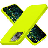 Cordking Designed for iPhone 15 Pro Case, Silicone Ultra Slim Shockproof Protective Phone Case with [Soft Anti-Scratch Microfiber Lining], 6.1 inch, Fluorescent Green