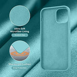 Cordking Designed for iPhone 12 Case, Designed for iPhone 12 Pro Case, Silicone Shockproof Phone Case with [Soft Anti-Scratch Microfiber Lining] 6.1 inch, Sea Blue