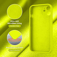 Cordking iPhone 11 Case, Silicone [Square Edges] & [Camera Protecion] Upgraded Phone Case with Soft Anti-Scratch Microfiber Lining, 6.1 inch, Fluorescent Green