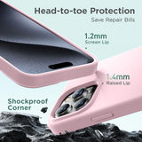 Cordking Designed for iPhone 15 Pro Max Case, Silicone Ultra Slim Shockproof iPhone 15 ProMax Case with [Soft Anti-Scratch Microfiber Lining], 6.7 inch, Chalk Pink