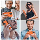 Cordking for iPhone 13 Case, iPhone 14 Case, Silicone Ultra Slim Shockproof Protective Phone Case with [Soft Anti-Scratch Microfiber Lining], 6.1 inch, Neon Orange