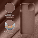 Cordking for iPhone 13 Case, iPhone 14 Case, Silicone Ultra Slim Shockproof Protective Phone Case with [Soft Anti-Scratch Microfiber Lining], 6.1 inch, Light Brown