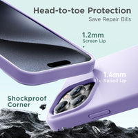 Cordking Designed for iPhone 15 Pro Max Case, Silicone Ultra Slim Shockproof iPhone 15 ProMax Case with [Soft Anti-Scratch Microfiber Lining], 6.7 inch, Clove Purple