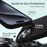 Cordking Designed for iPhone 15 Pro Max Case, Silicone Ultra Slim Shockproof iPhone 15 ProMax Case with [Soft Anti-Scratch Microfiber Lining], 6.7 inch, Black