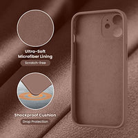 Cordking iPhone 11 Case, Silicone [Square Edges] & [Camera Protecion] Upgraded Phone Case with Soft Anti-Scratch Microfiber Lining, 6.1 inch, Light Brown