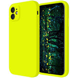 Cordking iPhone 11 Case, Silicone [Square Edges] & [Camera Protecion] Upgraded Phone Case with Soft Anti-Scratch Microfiber Lining, 6.1 inch, Fluorescent Green