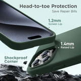 Cordking Designed for iPhone 15 Pro Case, Silicone Ultra Slim Shockproof Protective Phone Case with [Soft Anti-Scratch Microfiber Lining], 6.1 inch, Alpine Green