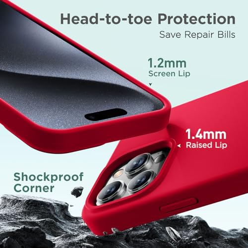 Cordking Designed for iPhone 15 Pro Case, Silicone Ultra Slim Shockpro Cordking Designed for iPhone 15 Pro Case, Silicone Ultra Slim Shockpro