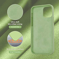 Cordking Designed for iPhone 12 Case, Designed for iPhone 12 Pro Case, Silicone Shockproof Phone Case with [Soft Anti-Scratch Microfiber Lining] 6.1 inch, Tea Green