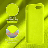 Cordking iPhone SE Case 2022/2020, iPhone 7 8 Case, Silicone Ultra Slim Shockproof Phone Case with [Soft Microfiber Lining], 4.7 inch, Fluorescent Green