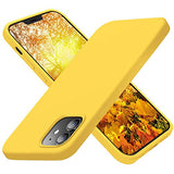 Cordking Designed for iPhone 12 Case, Designed for iPhone 12 Pro Case, Silicone Shockproof Phone Case with [Soft Anti-Scratch Microfiber Lining] 6.1 inch, Yellow