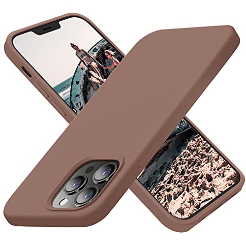 Cordking Designed for iPhone 13 Pro Max Case, Silicone Ultra Slim Shockproof Protective Phone Case with [Soft Anti-Scratch Microfiber Lining], 6.7 inch, Light Brown