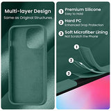 Cordking Designed for iPhone 14 Pro Case, Silicone Phone Case with [2 Screen Protectors] + [2 Camera Lens Protectors] and Soft Anti-Scratch Microfiber Lining Inside, 6.1 inch, Midnight Green