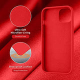 Cordking for iPhone 13 Case, iPhone 14 Case, Silicone Ultra Slim Shockproof Protective Phone Case with [Soft Anti-Scratch Microfiber Lining], 6.1 inch, Red