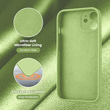Cordking iPhone 11 Case, Silicone [Square Edges] & [Camera Protecion] Upgraded Phone Case with Soft Anti-Scratch Microfiber Lining, 6.1 inch, Tea Green