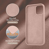 Cordking Designed for iPhone 12 Case, Designed for iPhone 12 Pro Case, Silicone Shockproof Phone Case with [Soft Anti-Scratch Microfiber Lining] 6.1 inch, Pinksand