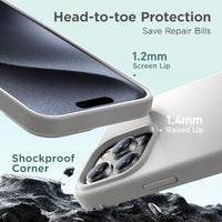 Cordking Designed for iPhone 15 Pro Max Case, Silicone Ultra Slim Shockproof iPhone 15 ProMax Case with [Soft Anti-Scratch Microfiber Lining], 6.7 inch, Natural Titanium