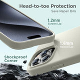 Cordking Designed for iPhone 15 Pro Max Case, Silicone Ultra Slim Shockproof iPhone 15 ProMax Case with [Soft Anti-Scratch Microfiber Lining], 6.7 inch, Stone