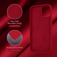 Cordking [5 in 1] Designed for iPhone 12 Case, for iPhone 12 Pro Case, with 2 Screen Protectors + 2 Camera Lens Protectors, Shockproof Silicone Case with Microfiber Lining, Deep Red