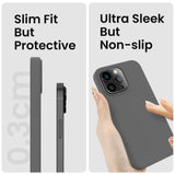 Cordking Designed for iPhone 14 Pro Case, Silicone Phone Case with [2 Screen Protectors] + [2 Camera Lens Protectors] and Soft Anti-Scratch Microfiber Lining Inside, 6.1 inch, Space Gray