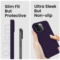 Cordking Designed for iPhone 14 Pro Max Case, Silicone Phone Case with [2 Screen Protectors] + [2 Camera Lens Protectors] and Soft Anti-Scratch Microfiber Lining Inside, 6.7 inch, Purple