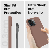 Cordking Designed for iPhone 14 Pro Max Case, Silicone Phone Case with [2 Screen Protectors] + [2 Camera Lens Protectors] and Soft Anti-Scratch Microfiber Lining Inside, 6.7 inch, Light Brown