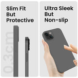 Cordking Designed for iPhone 14 Case, Silicone Phone Case with [2 Screen Protectors] + [2 Camera Lens Protectors] and Soft Anti-Scratch Microfiber Lining Inside, 6.1 inch, Space Gray