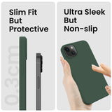 Cordking Designed for iPhone 14 Plus Case, Silicone Phone Case with [2 Screen Protectors] + [2 Camera Lens Protectors] and Soft Anti-Scratch Microfiber Lining Inside, 6.7 inch, Alpine Green