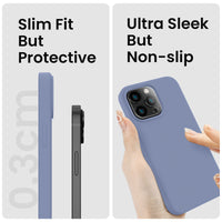 Cordking Designed for iPhone 14 Pro Max Case, Silicone Phone Case with [2 Screen Protectors] + [2 Camera Lens Protectors] and Soft Anti-Scratch Microfiber Lining Inside, 6.7 inch, Lavender Gray