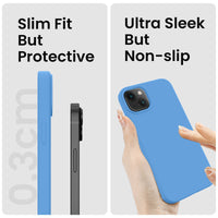 Cordking Designed for iPhone 14 Plus Case, Silicone Phone Case with [2 Screen Protectors] + [2 Camera Lens Protectors] and Soft Anti-Scratch Microfiber Lining Inside, 6.7 inch, Blue