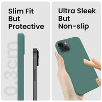 Cordking Designed for iPhone 14 Plus Case, Silicone Phone Case with [2 Screen Protectors] + [2 Camera Lens Protectors] and Soft Anti-Scratch Microfiber Lining Inside, 6.7 inch, Midnight Green