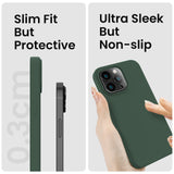 Cordking Designed for iPhone 14 Pro Case, Silicone Phone Case with [2 Screen Protectors] + [2 Camera Lens Protectors] and Soft Anti-Scratch Microfiber Lining Inside, 6.1 inch, Alpine Green