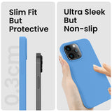 Cordking Designed for iPhone 14 Pro Case, Silicone Phone Case with [2 Screen Protectors] + [2 Camera Lens Protectors] and Soft Anti-Scratch Microfiber Lining Inside, 6.1 inch, Blue