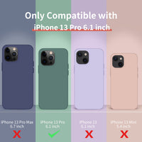 Cordking [5 in 1] Designed for iPhone 13 Pro Case, with 2 Screen Protectors + 2 Camera Lens Protectors, Shockproof Silicone Phone Case with Microfiber Lining, Lilac Purple