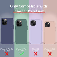Cordking [5 in 1] Designed for iPhone 13 Pro Case, with 2 Screen Protectors + 2 Camera Lens Protectors, Shockproof Silicone Phone Case with Microfiber Lining, Lavender Gray