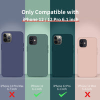 Cordking [5 in 1] Designed for iPhone 12 Case, for iPhone 12 Pro Case, with 2 Screen Protectors + 2 Camera Lens Protectors, Shockproof Silicone Case with Microfiber Lining,Plum