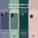 Cordking Compatible with iPhone Pro Max 12 Case, Silicone Ultra Slim Shockproof Phone Case with [Soft Anti-Scratch Microfiber Lining], 6.7 inch, Stone