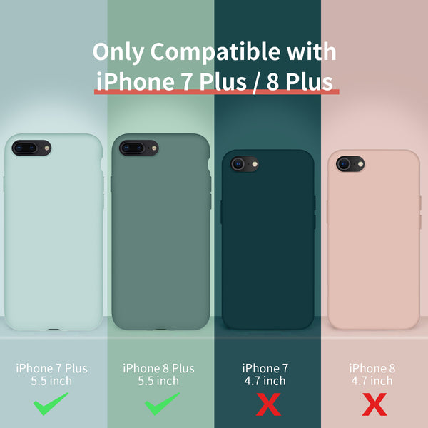 Vooii IPhone 8 Plus Case, IPhone 7 Plus Case, Soft Silicone Gel Rubber Bumper Case, Microfiber Lining Hard Shell Shockproof Full Body Protective Case For IPhone 7 Plus/8 Plus - Grape