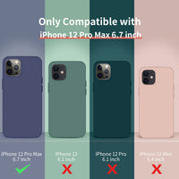 Cordking [5 in 1] Designed for iPhone 12 Pro Max Case, with 2 Screen Protectors + 2 Camera Lens Protectors, Shockproof Silicone Phone Case with Microfiber Lining, Lavender Gray