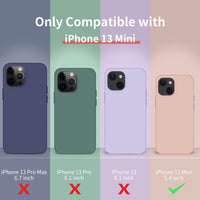 Cordking Compatible with iPhone 13 Mini Case, Ultra Slim Silicone Shockproof Protective [Enhanced Camera Protection] Cover with [Soft Anti-Scratch Microfiber Lining], 5.4 inch,Lavender Gray